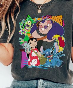 Disney Retro 90s Style Group Shot Lilo And Stitch Characters Squad Shi