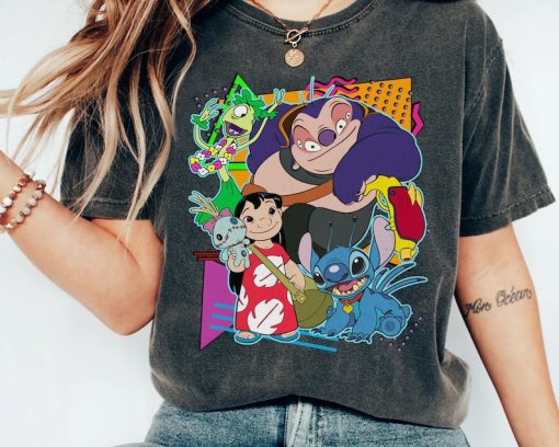 Disney Retro 90s Style Group Shot Lilo And Stitch Characters Squad Shi