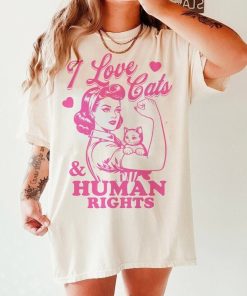 I love cats and human rights shirt | retro feminist | activism