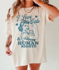 I love cats and human rights shirt | smash the patriarchy | leftist