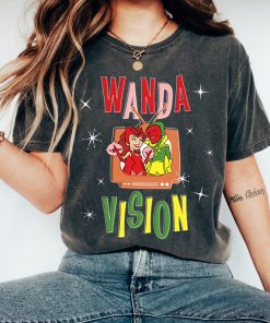 Marvel WandaVision Wanda & Vision Retro TV Artwork T-Shirt