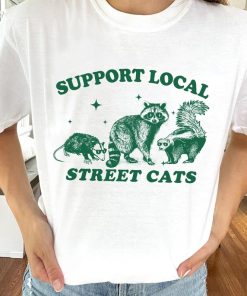 Vintage Support Your Local Street Cats Graphic T-Shirt