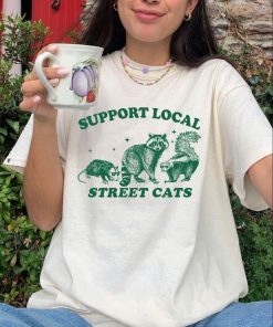 Vintage Support Your Local Street Cats Graphic T-Shirt