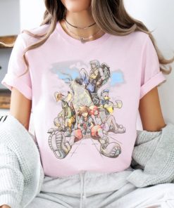 Disney Kingdom Hearts Group Shot Deep Dive Sketch T-Shirt