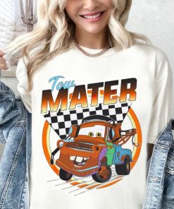 Retro 90S Disney Cars Tow Mater Checkerboard Racing Shirt