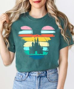 Disney Sunset Colors Castle Shirt, Disney Mickey Minnie Castle T-shirt