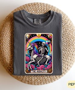 Comfort Colors The Audacity Tarot Card Shirt, skeleton Tarot Card Tee