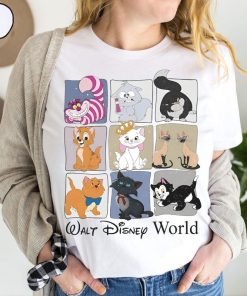 Retro Disney Cats Lover All Characters Shirt