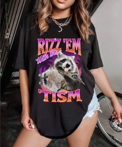 Raccoon Retro Bootleg T-shirt 90s Style Rizz Em With The Tism Retro