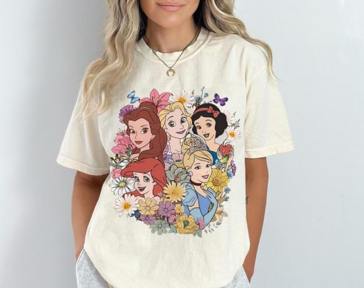 Disney Princess Characters Flower Shirt