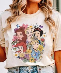 Disney Princess Characters Flower Shirt