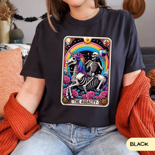 Comfort Colors The Audacity Tarot Card Shirt, skeleton Tarot Card Tee