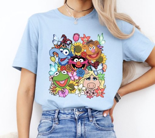 Disney The Muppets Floral Characters Shirt, Kermit, Fozzie