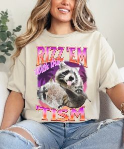 Raccoon Retro Bootleg T-shirt 90s Style Rizz Em With The Tism Retro