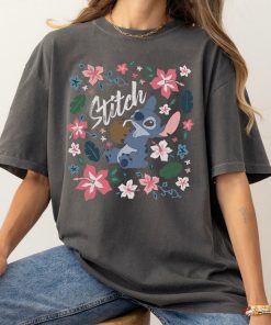 Disney Lilo & Stitch Floral Stitch Coconut Portrait T-Shirt