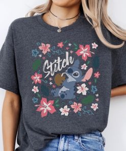 Disney Lilo & Stitch Floral Stitch Coconut Portrait T-Shirt