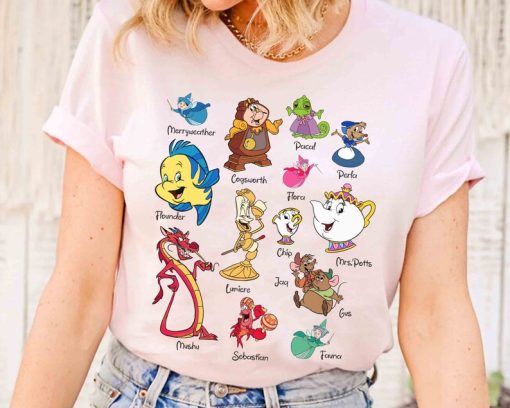 Disney Princess Sidekick Identification Characters Group T-shirt