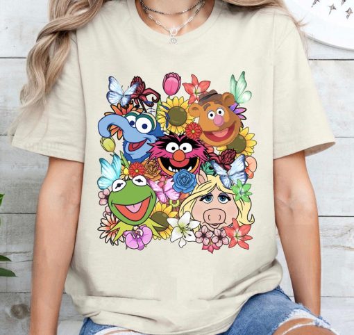 Disney The Muppets Floral Characters Shirt, Kermit, Fozzie