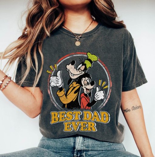 Vintage Disney Best Dad Ever Shirt, Retro Disney Goofy And Max T-shirt