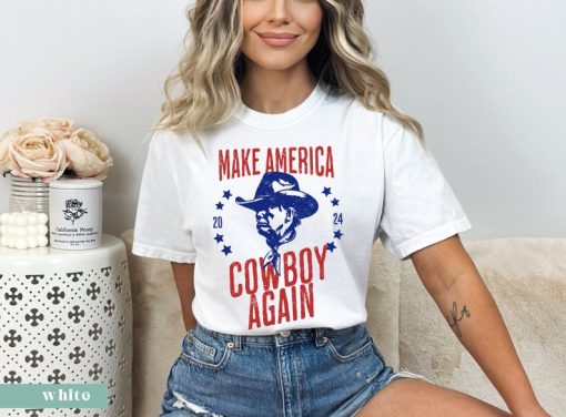 Make America Cowboy Again Trump T-Shirt - Western Donald Trump