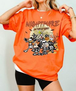 Disney Mickey and Friends Halloween Skeleton Nightmare on Street T-Shi