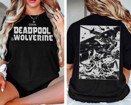 Two-Sided Marvel X-Men Deadpool and Wolverine Comic Book T-shirt