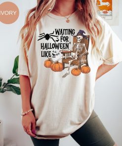 Waiting for Halloween Skeleton T-shirt