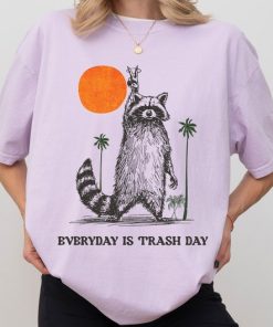 Everyday Is Trash Day Raccoon Comfort Colors, Retro Sunset Tee