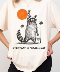 Everyday Is Trash Day Raccoon Comfort Colors, Retro Sunset Tee