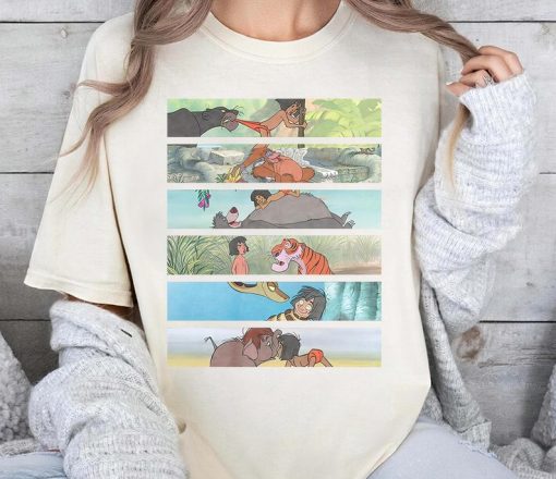 Disney The Jungle Book Scenes Panel Shirt, Vintage Jungle Book T-shirt