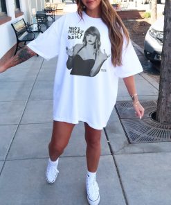 Taylor Swiftie merch trendy tshirt giving the finger. TTPD In My