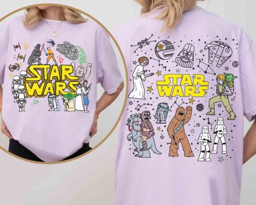 2-Sided Star Wars Group Constellation Colorful Doodle Comfort Color Sh