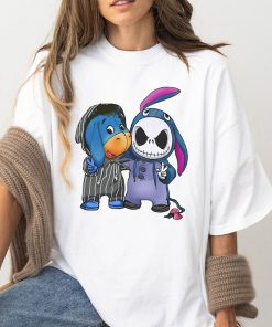 Disney Jack Skellington and Eeyore Halloween Cute Friends T-shirt