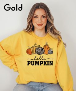 Hello Pumpkin Sweatshirt, Cute Fall Sweatshirts for Women