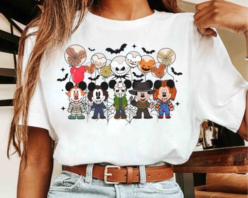 Mickey Mouse Balloon Costume Horror Characters Comfort Color Shirt