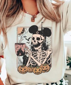 Mickey Skeleton Halloween Shirt, Disney Halloween Pumpkin Shirt