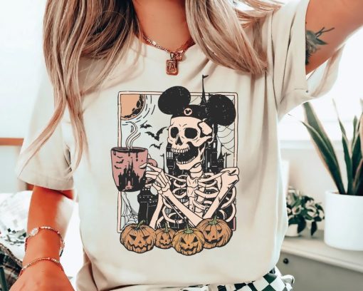 Mickey Skeleton Halloween Shirt, Disney Halloween Pumpkin Shirt