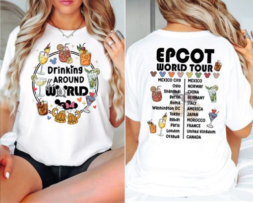 Disney Drinking Disney Team Shirt, Epcot Drinking Around The World Tee