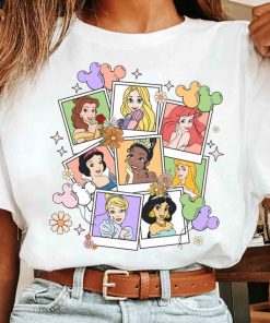 Cute Disney Princess Characters Group Photos Comfort Colors Shirts