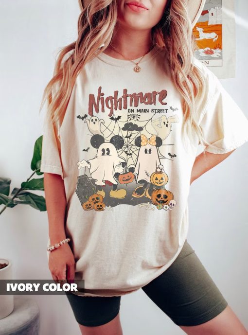 Vintage Mickey Minnie Halloween Shirt, Nightmare On The Main Street