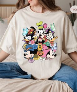 Disney Mickey And Friends Floral Halloween T-Shirt,