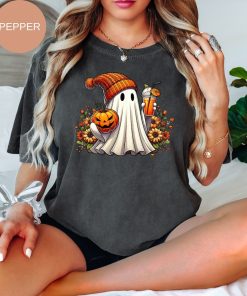 Halloween Ghost Coffee Comfort Colors Shirt