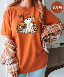 Halloween Ghost Coffee Comfort Colors Shirt