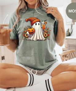 Halloween Ghost Coffee Comfort Colors Shirt