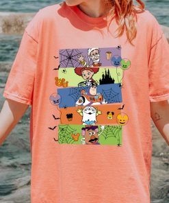 Cartoon Halloween Characters T-Shirt, Fun Halloween Cartoon Kids Tee