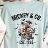 Mickey and Co T-Shirt Vintage Style Cartoon Characters Halloween Theme