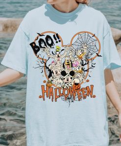 Halloween Cartoon Characters T-Shirt, Boo Mummy Costume Design