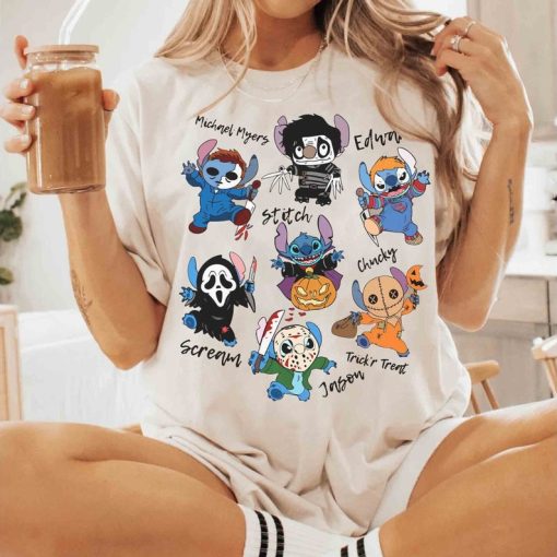 Stitch Cosplay Horror Characters Halloween Shirts