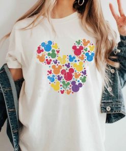 Disney Mickey Mouse Head Icon Retro Rainbow T-Shirt