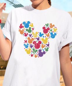 Disney Mickey Mouse Head Icon Retro Rainbow T-Shirt